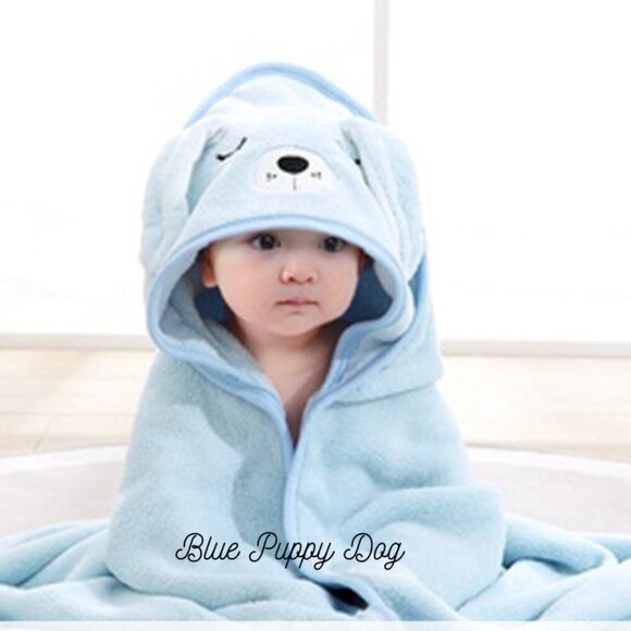 SOFT and Cuddly Baby Bath Towel Pink, Blue, White and Gray - Picture 3 of 8